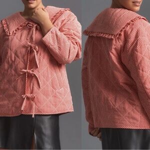 Anthropologie Maeve Hazel Quilted Gingham Jacket